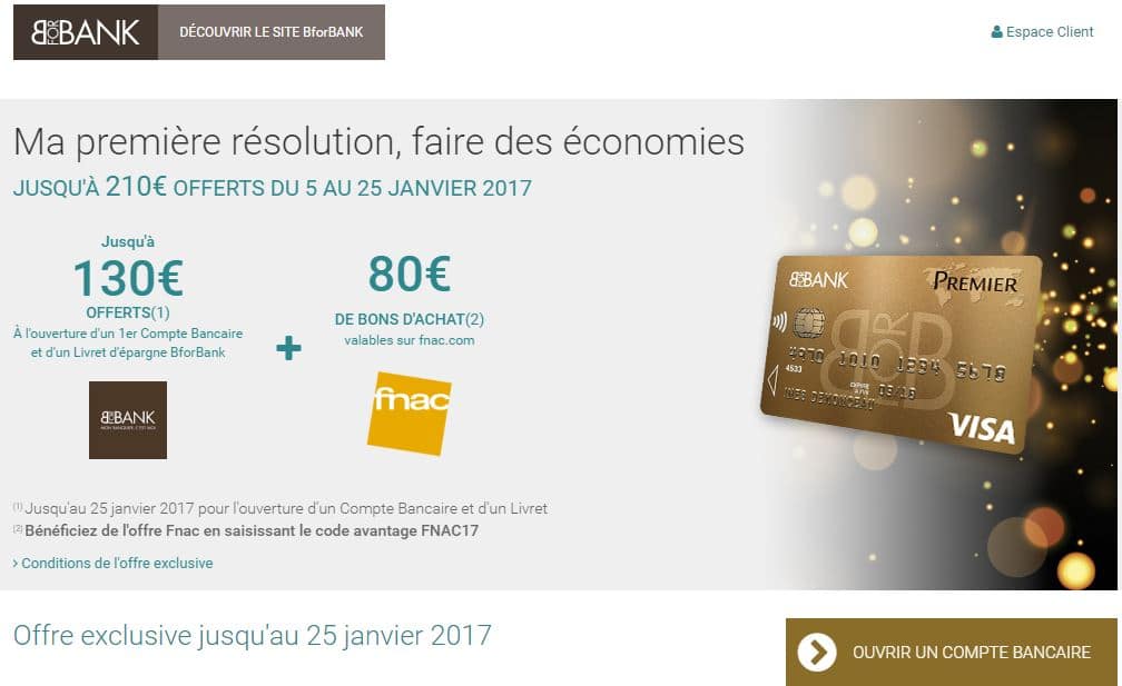 BforBank vous offre 210€ pour la nouvelle année !