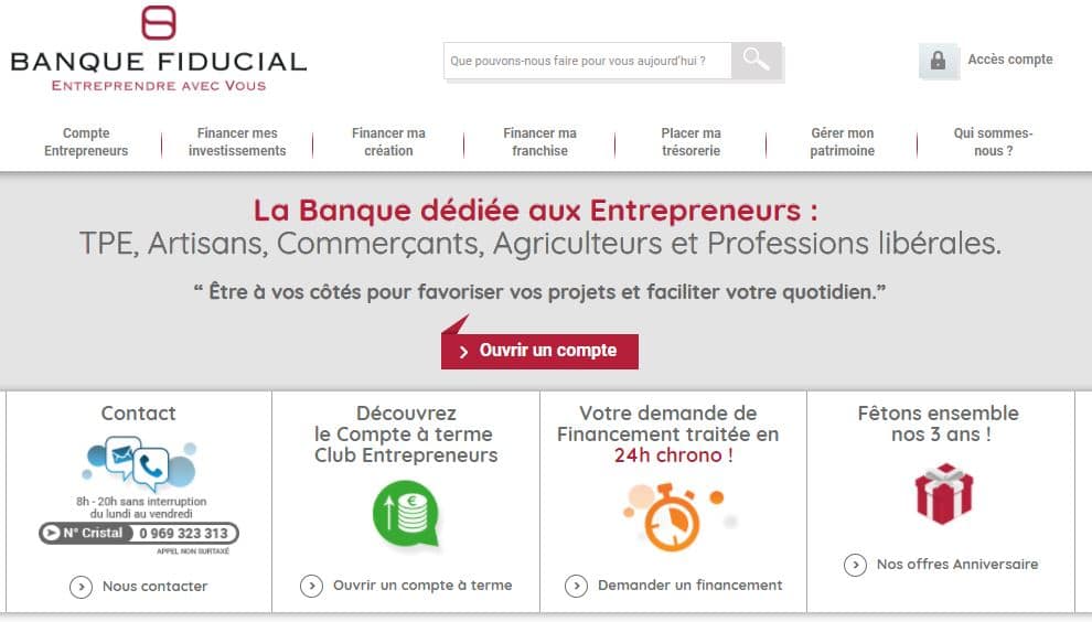 Banque Fiducial : notre avis sur la banque des entrepreneurs