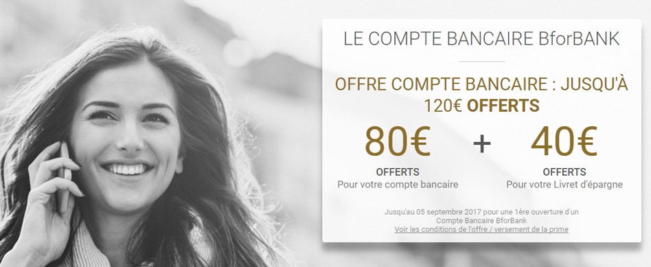 Bforbank offre exceptionnelle : 120€ offerts jusqu’au 5 septembre !