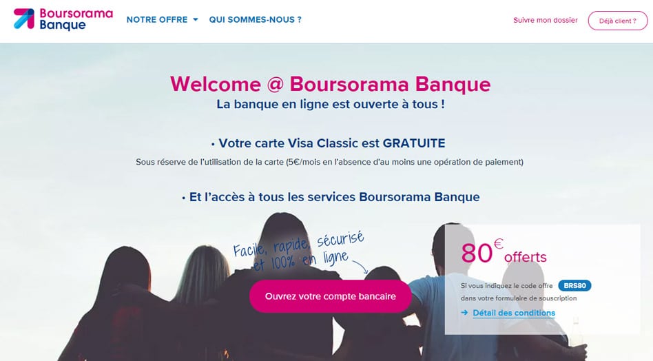 L’offre Welcome Boursorama sans condition de revenus devient gratuite !