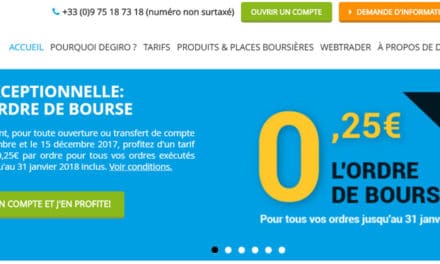 DEGIRO offre exceptionnelle : 0,25€ par ordre jusqu’au 31 janvier 2018