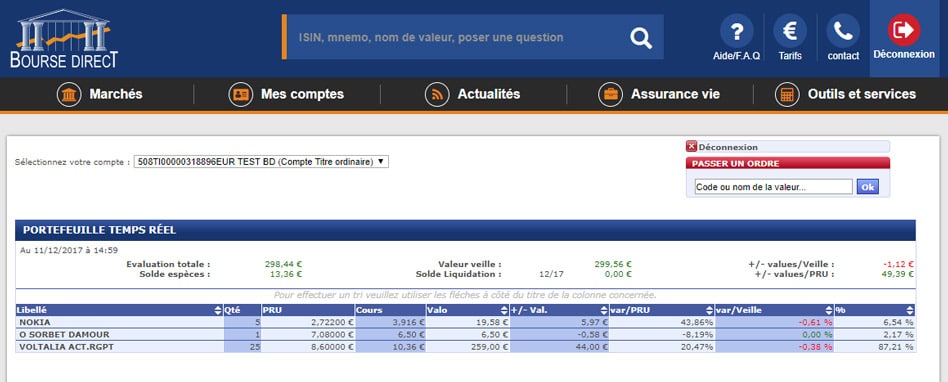 plateforme de courtage bourse direct