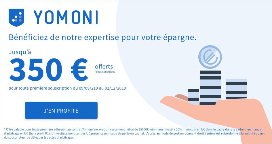 Offre exceptionnelle Yomoni : jusqu’à 350€ offerts