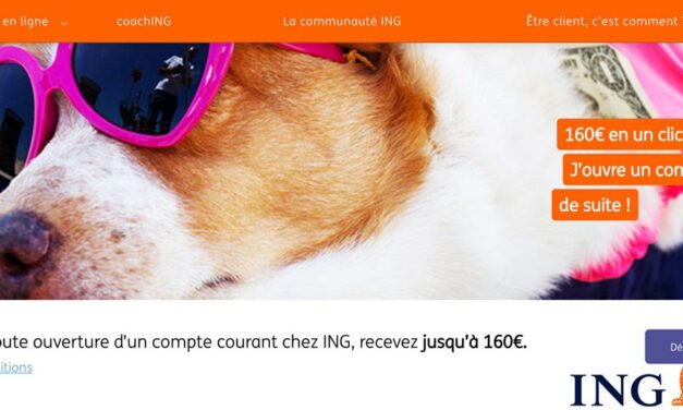 ING offre exceptionnelle : 160€ offerts du 20 au 26 janvier