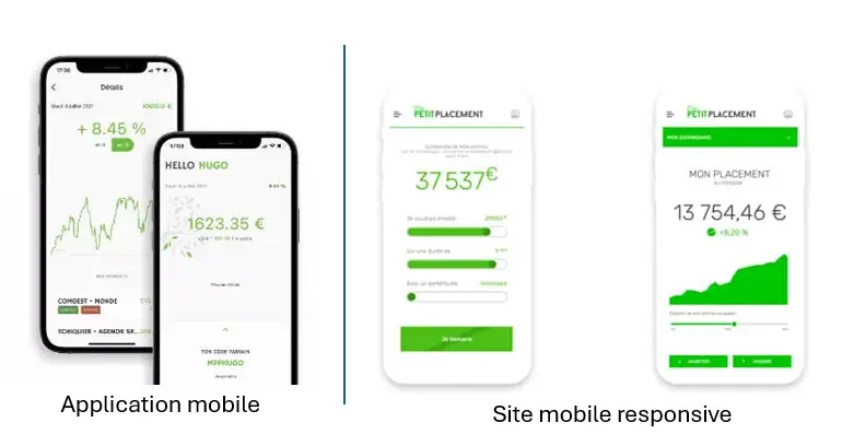 app mobile mon petit placement